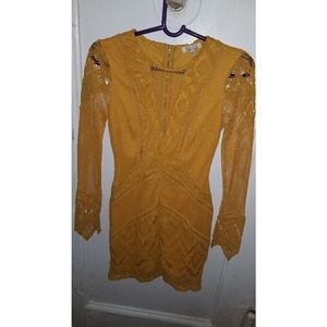 Women's long sleeve lace/mesh dress